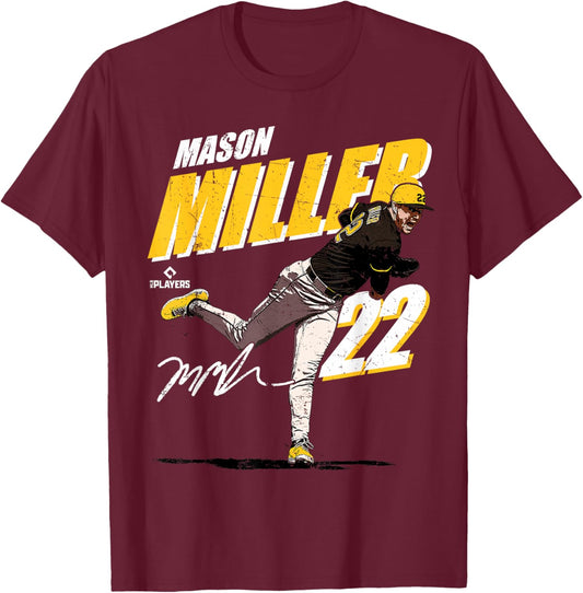 Mason Miller | San Diego MLB Baseball Players | MLBMSM204M T-Shirt - T-Shirt | Maroon