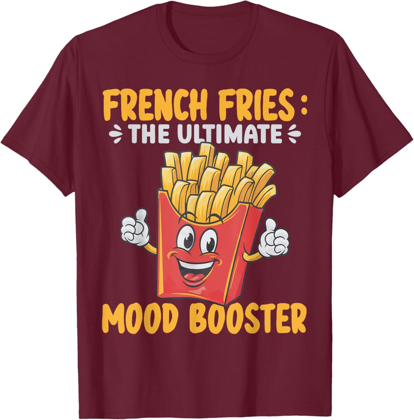 French Fries Art Women Fast Food Lover French Fry T-Shirt - T-Shirt | Maroon