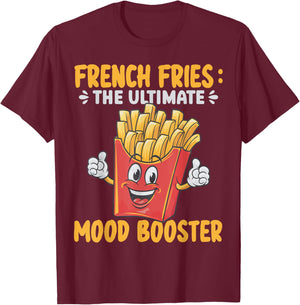 French Fries Art Women Fast Food Lover French Fry T-Shirt - T-Shirt | Maroon
