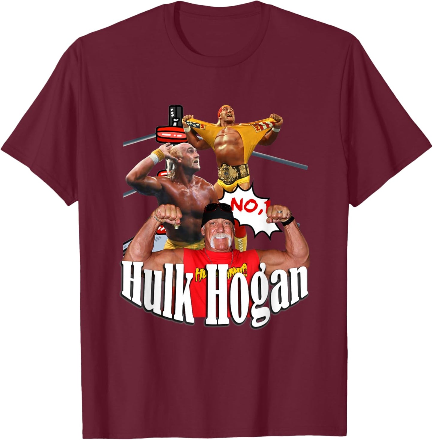 Hulk Hogan_006 T-Shirt - T-Shirt | Maroon