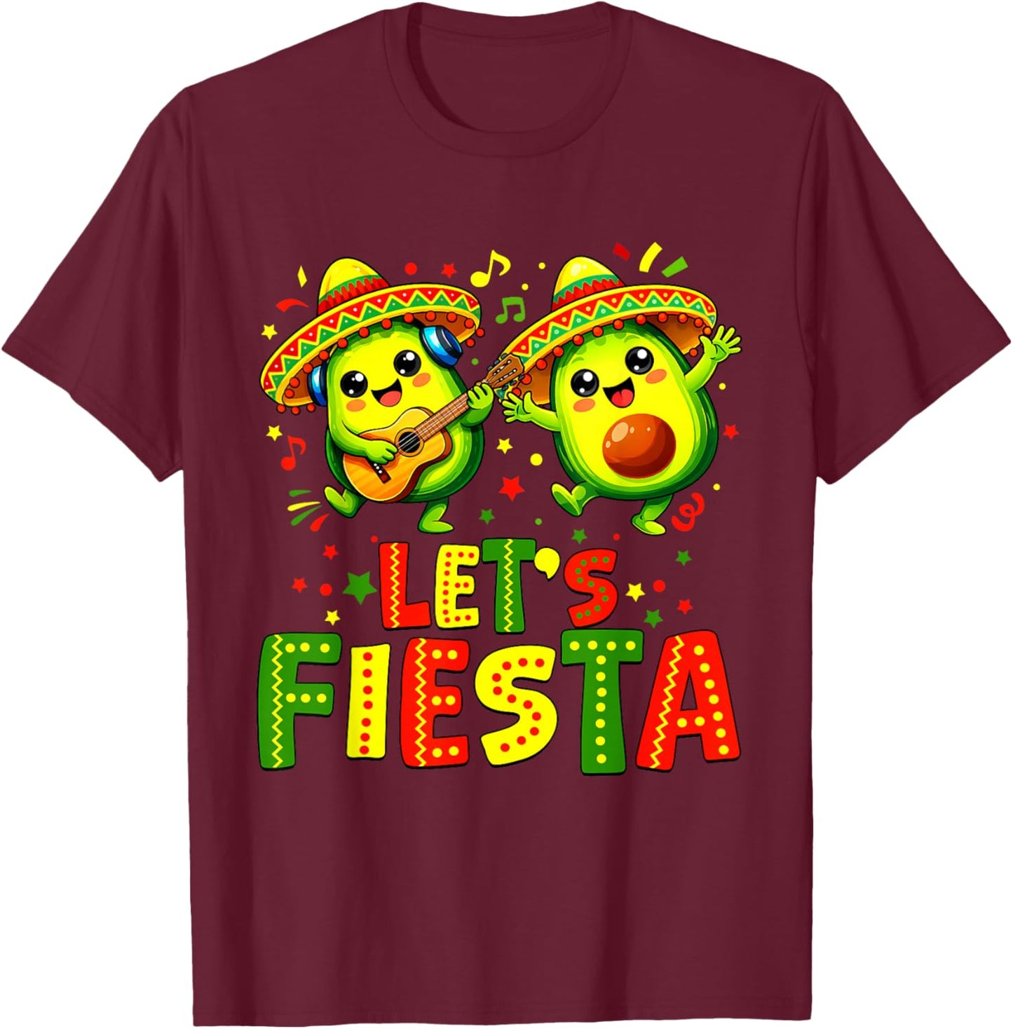 Funny Mexican Let's Fiesta Cinco De Mayo Women Kids T-Shirt - T-Shirt | Maroon