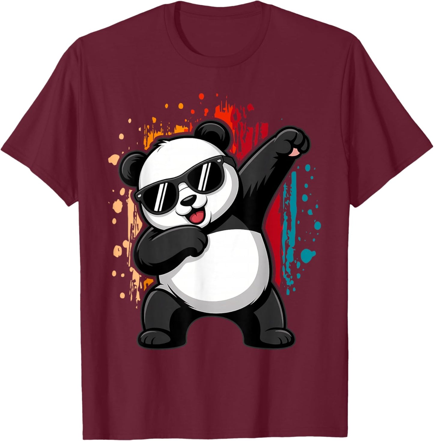 Cute Dabbing Panda Bear Outfit Boy Men Dab Zoo Animal Kids T-Shirt - T-Shirt | Maroon
