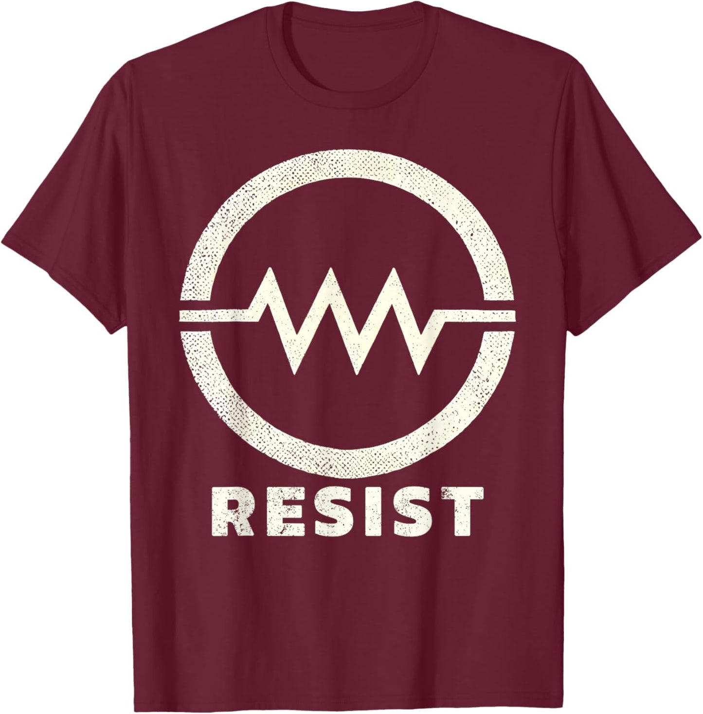 Resistor Symbol Resist Funny Electrical Engineering T-Shirt - T-Shirt | Maroon