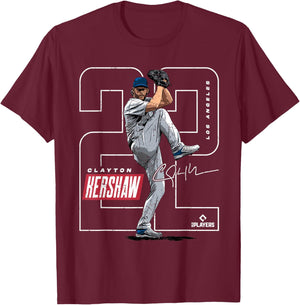 Clayton Kershaw | Los Angeles MLB Player League | MLBKER4040 T-Shirt - T-Shirt | Maroon