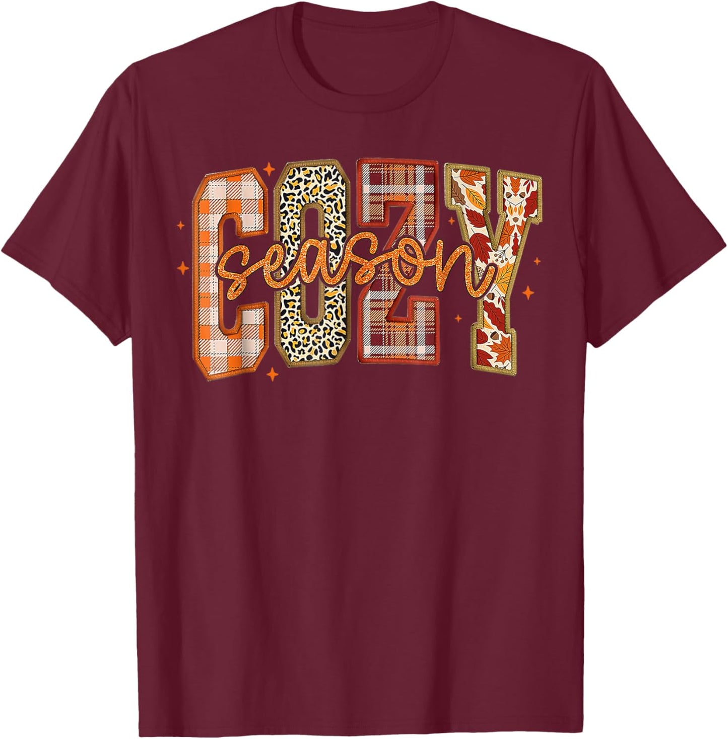 Cozy Season , Retro Fall season, Thanksgiving T-Shirt - T-Shirt | Maroon