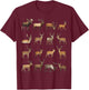 Types of Deer Species Wildlife Science Boys Girls Kids T-Shirt - T-Shirt | Maroon