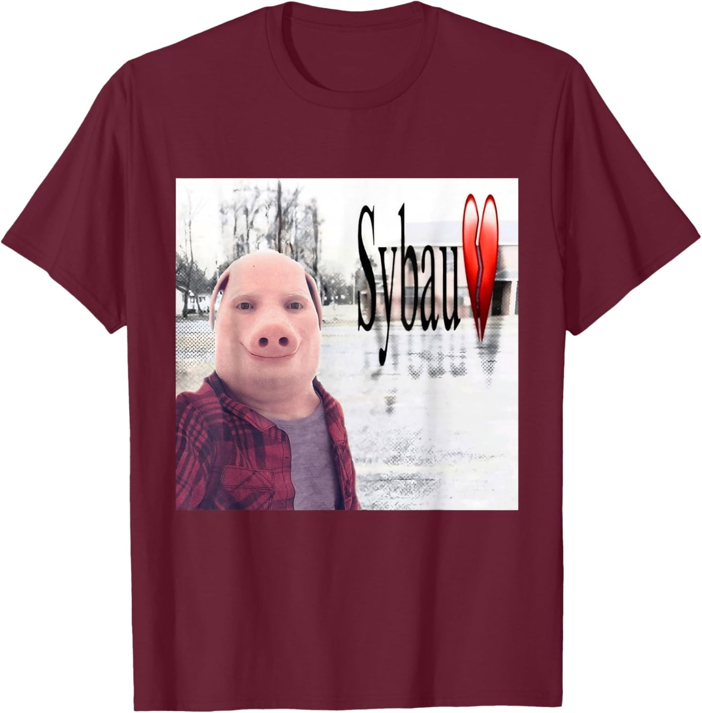 brainrot Cursed Funny inappripriate T-Shirt - T-Shirt | Maroon