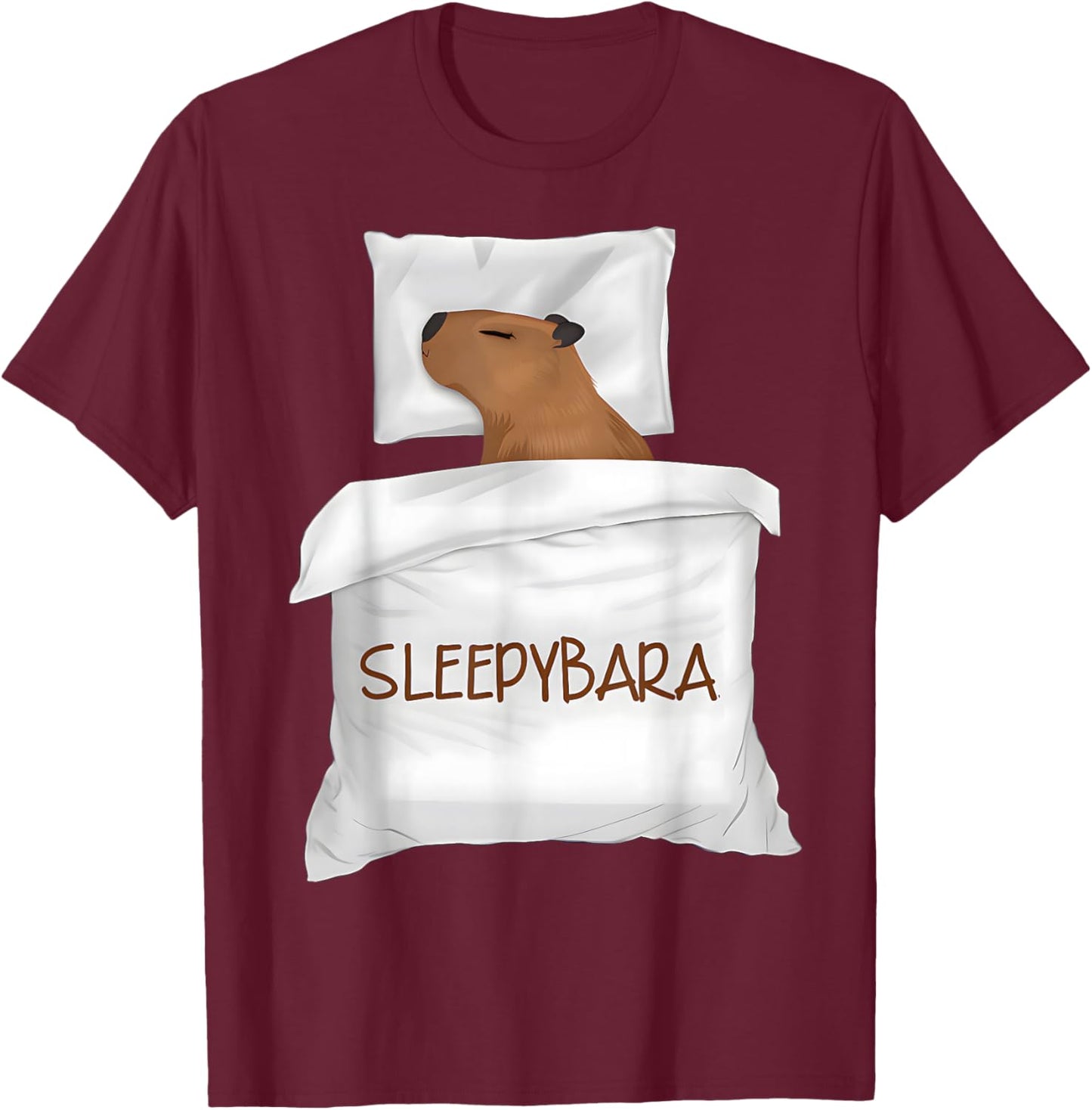 Capybara Official Rodent Pyjamas T-Shirt - T-Shirt | Maroon