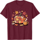 Fall Pumpkin Puzzles Leaves Autumn Cute Cozy Fun T-Shirt - T-Shirt | Maroon
