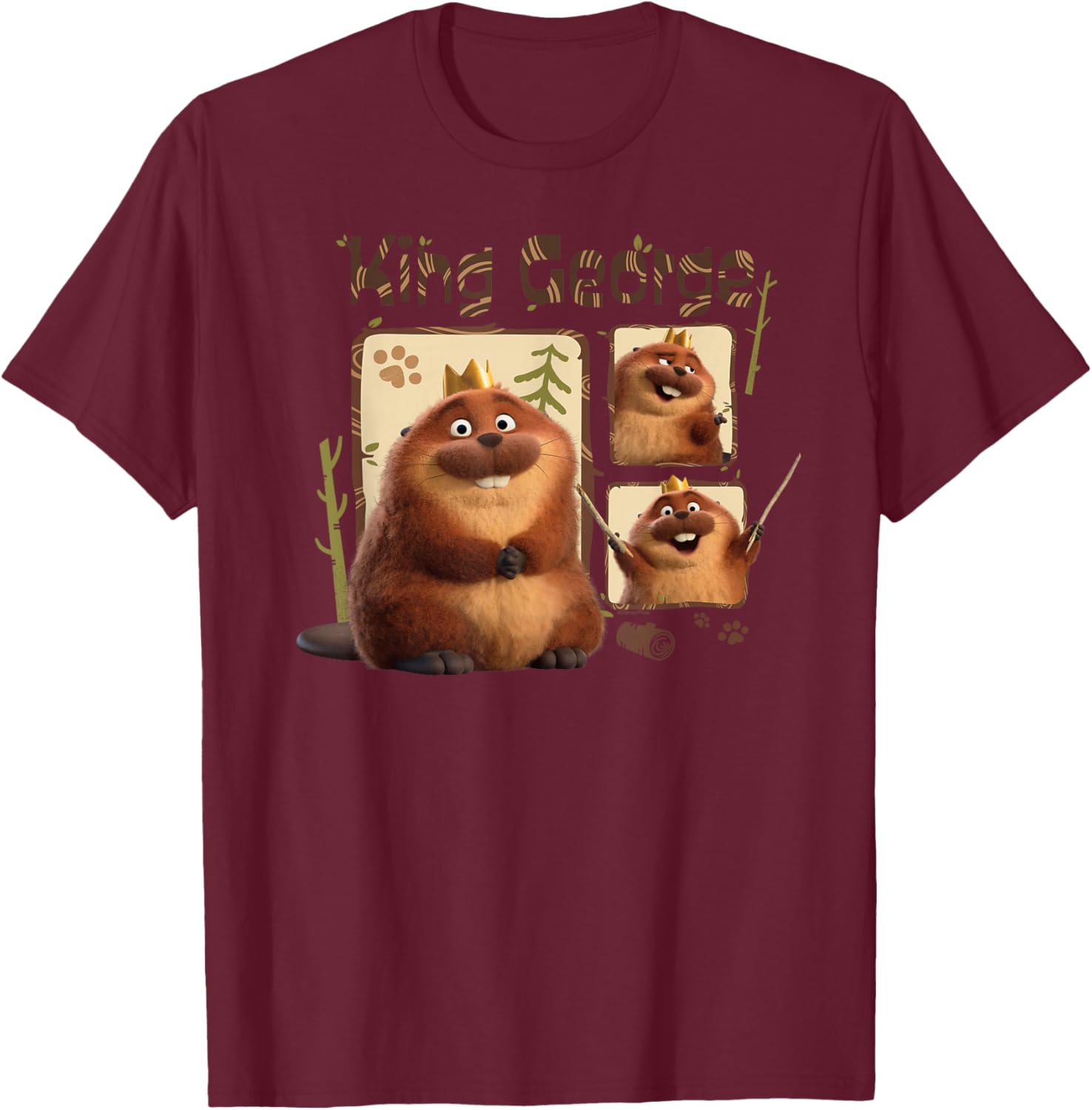 Disney and Pixar's Hoppers King George King of The Beavers T-Shirt - T-Shirt | Maroon
