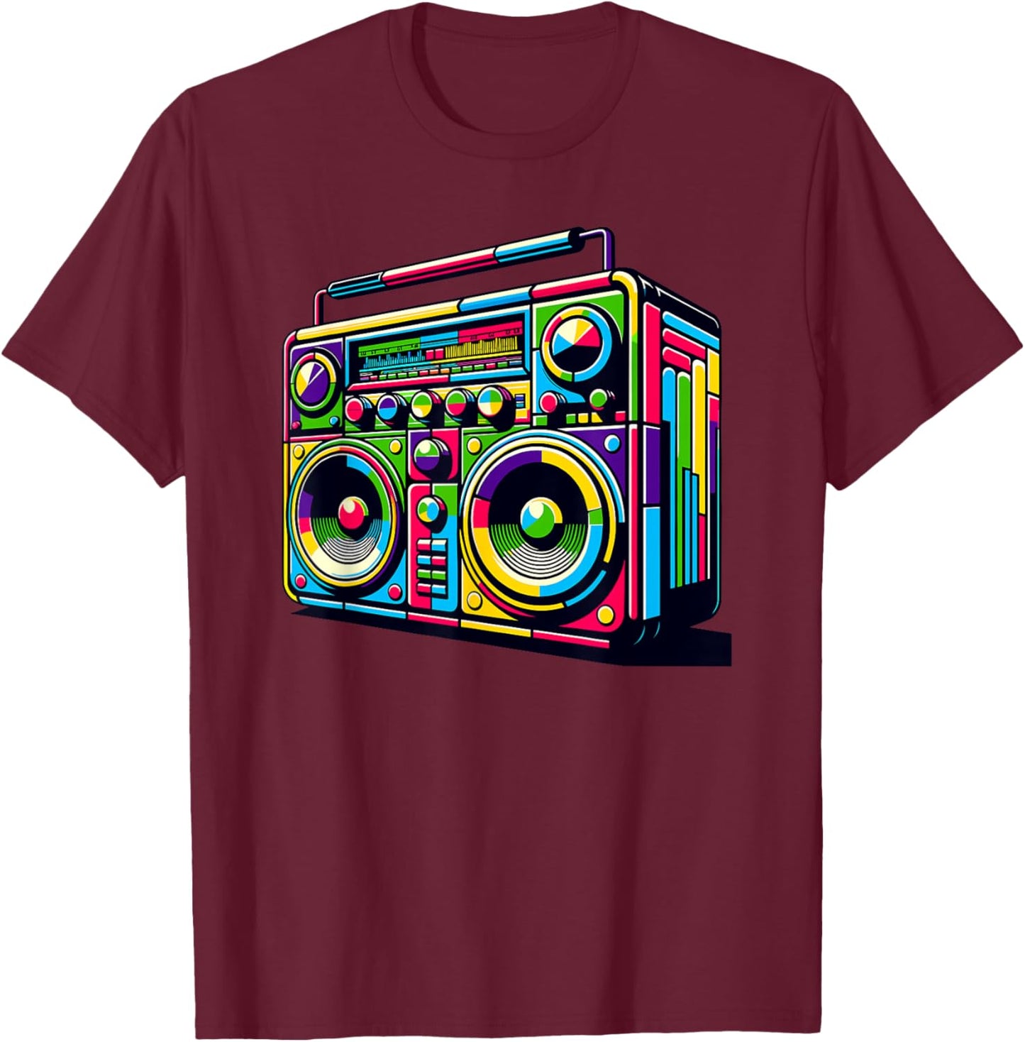 Boombox Old School 80s Music Hip Hop T-Shirt - T-Shirt | Maroon