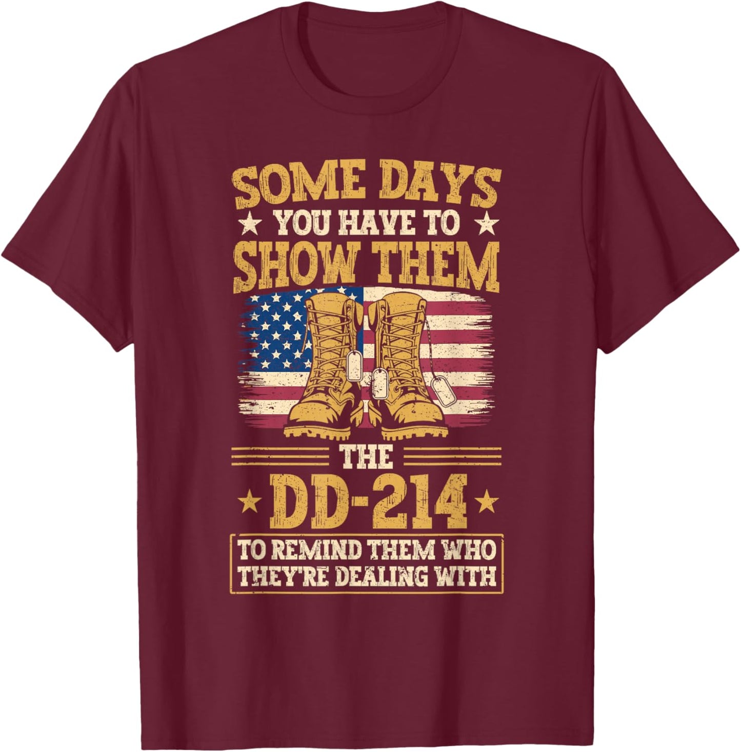 Grumpy Vet & Retired Military Gifts Grumpy Old Veteran - Black, Small - Military Veteran T-Shirt - T-Shirt | Maroon