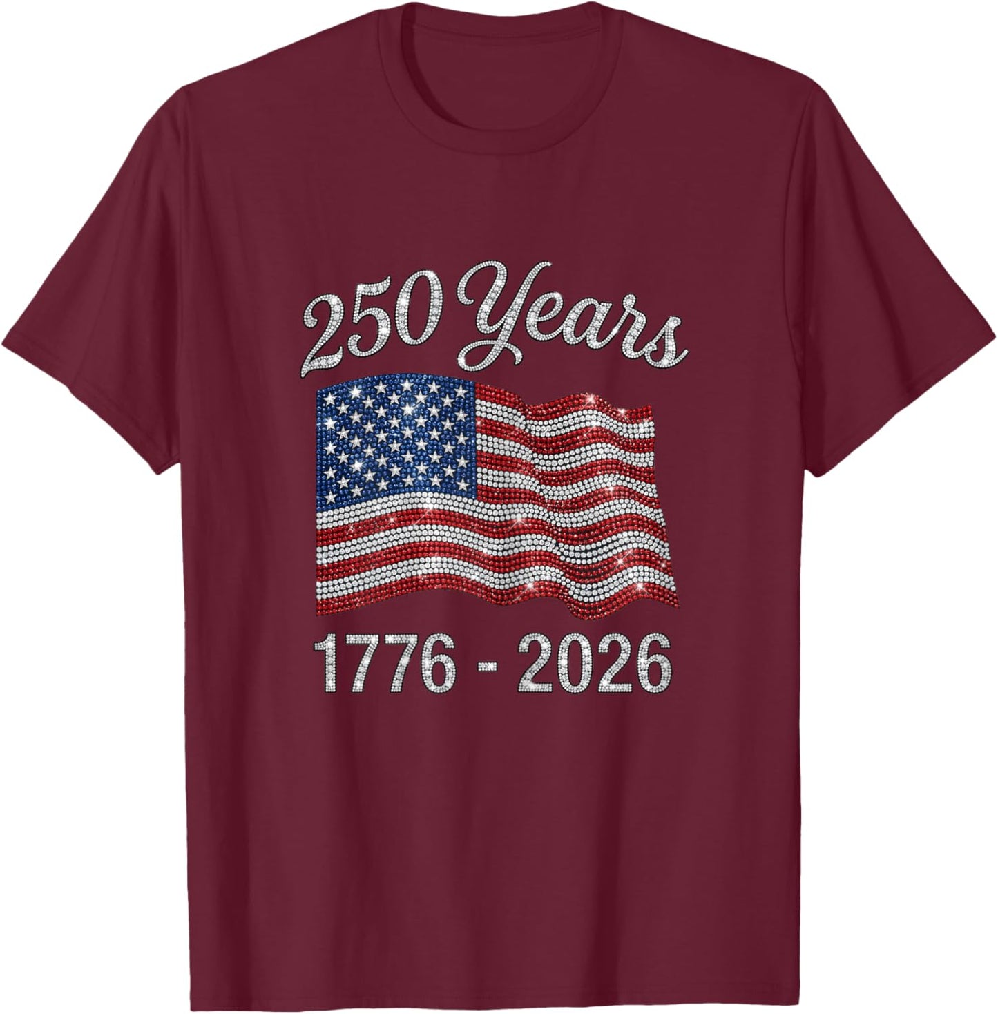 250 Anniversary USA Women Patriotic 1776 America 250th T-Shirt - T-Shirt | Maroon