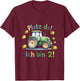 Cute Green Tractor Birthday with German Text "Platz da!" T-Shirt - T-Shirt | Maroon