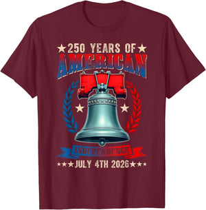 250 America Years Independence Liberty Bell 250th Birthday T-Shirt - T-Shirt | Maroon