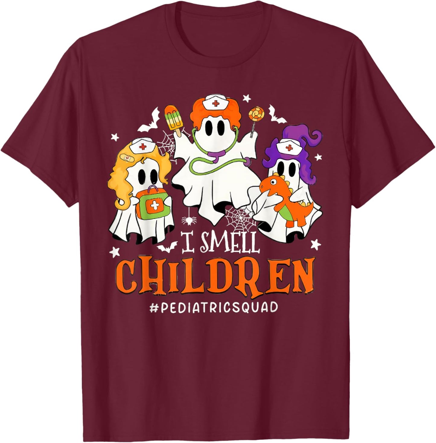 I Smell Children Funny Witch Halloween Pediatrics Nurse T-Shirt - T-Shirt | Maroon