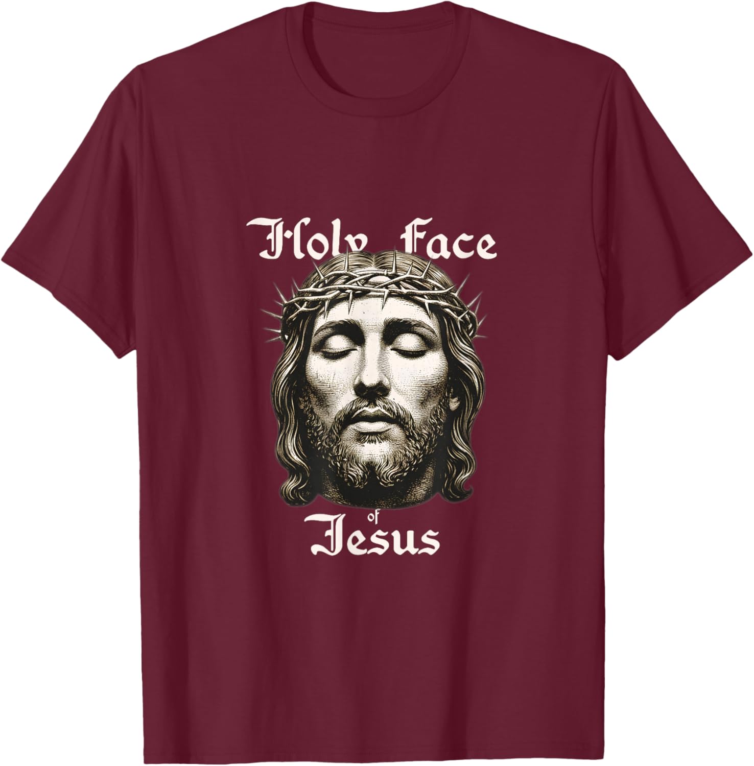 Holy Face of Jesus T-Shirt - T-Shirt | Maroon
