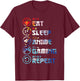 Funny Eat Sleep Anime Gaming Repeat Japanese Otaku Lifestyle T-Shirt - T-Shirt | Maroon
