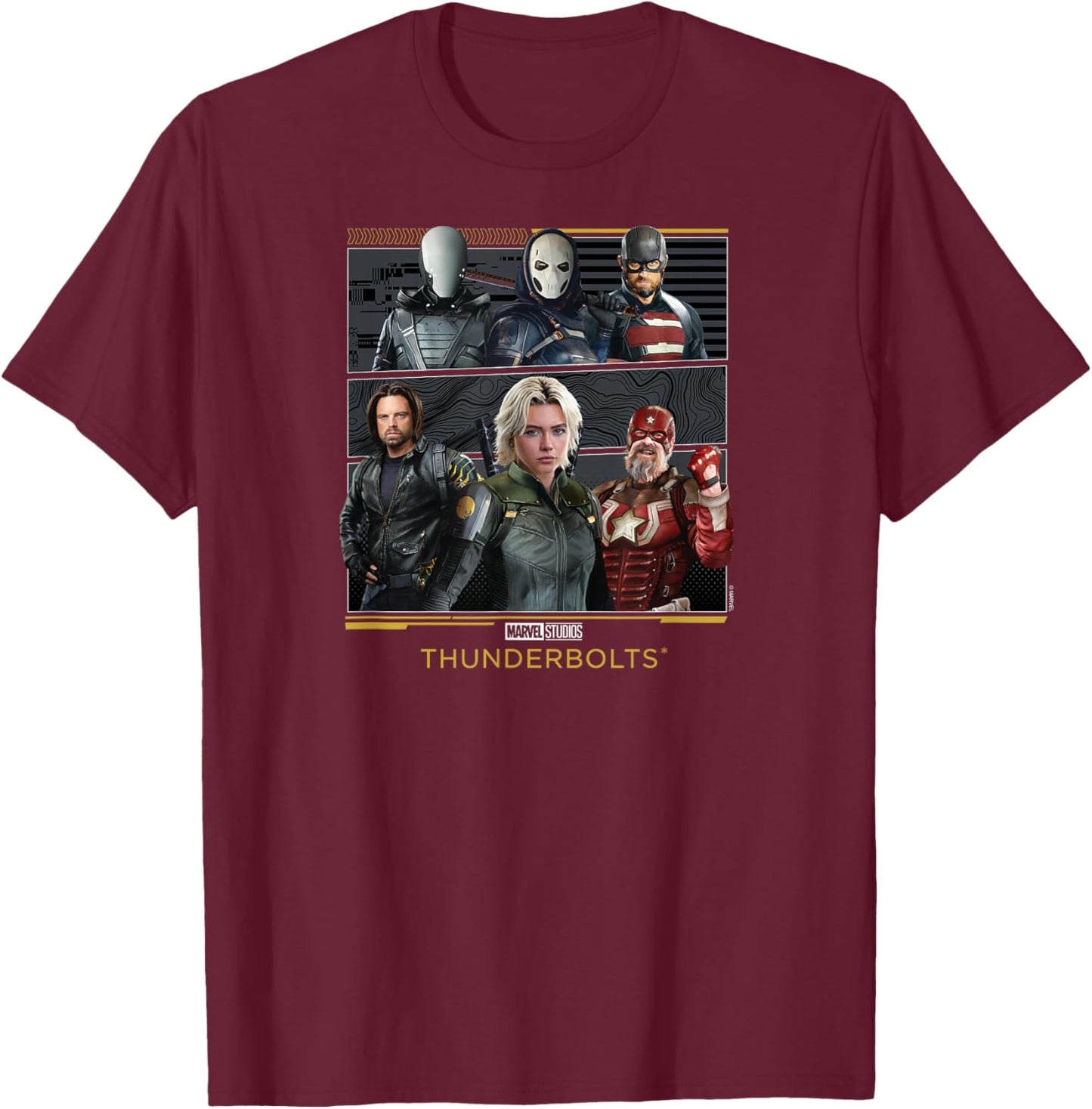 Marvel's Thunderbolts - Character Grid T-Shirt - T-Shirt | Maroon