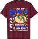 I Wear Blue For My Lil Brother Autism Awareness T-Shirt - T-Shirt | Maroon