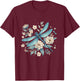 Dragonfly Casual Summer Women T-Shirt - T-Shirt | Maroon
