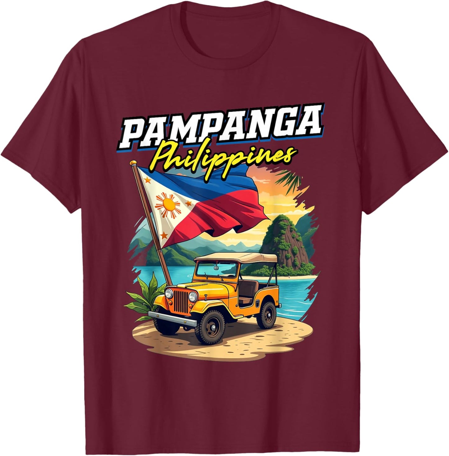 Pampanga Philippines Travel Vacation Filipino Souvenir T-Shirt - T-Shirt | Maroon