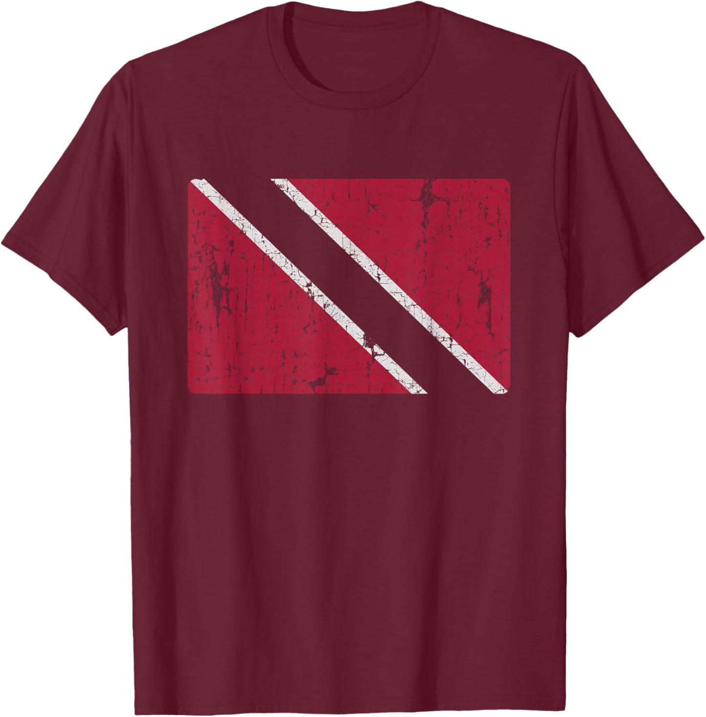 Retro Trinidadian Flag Trinidad and Tobago T-Shirt - T-Shirt | Maroon