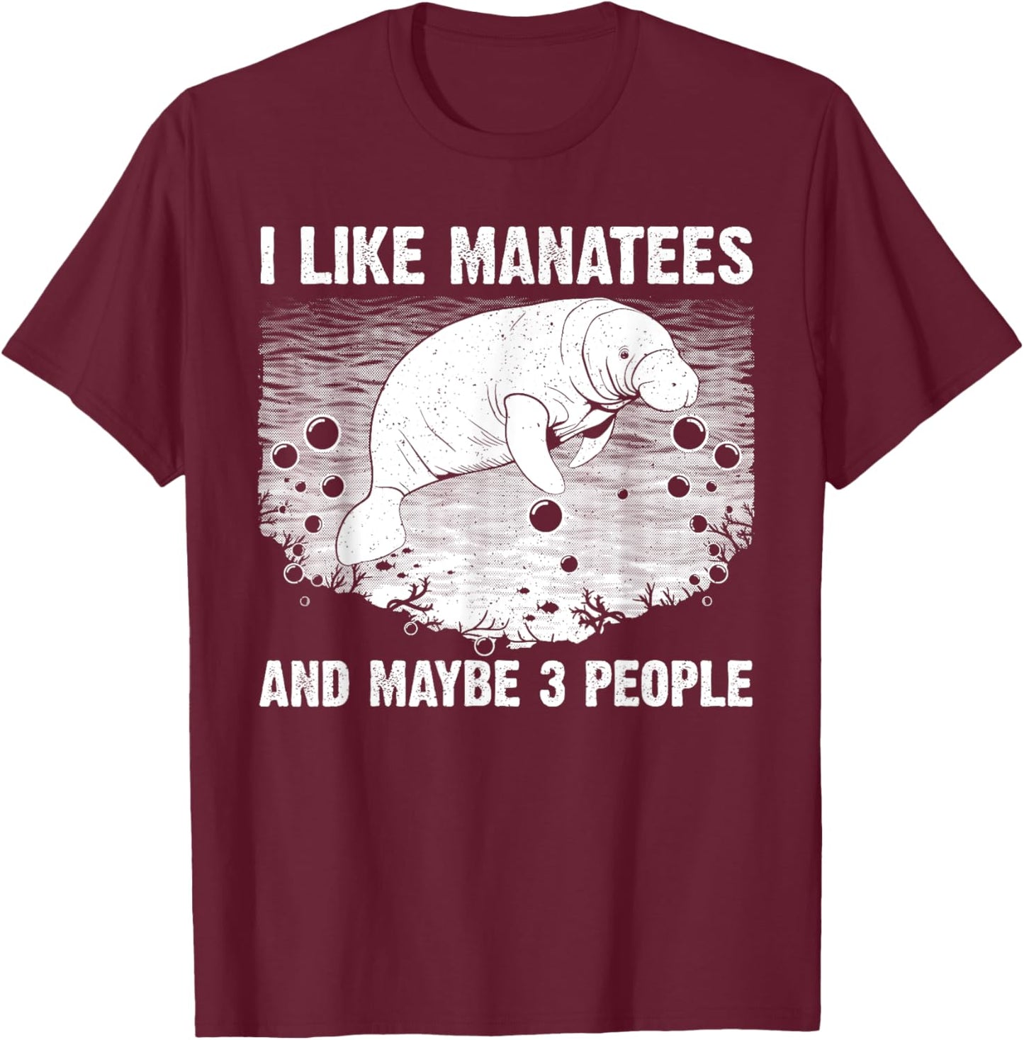 Funny Manatee Design Women Toddlers Manatee Lover T-Shirt - T-Shirt | Maroon