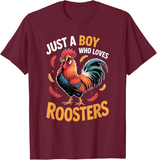 Boys Rooster T-Shirt - T-Shirt | Maroon