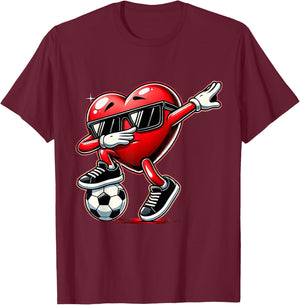 Dabbing Heart Dab Cute Valentines Boys Soccer Gifts T-Shirt - T-Shirt | Maroon