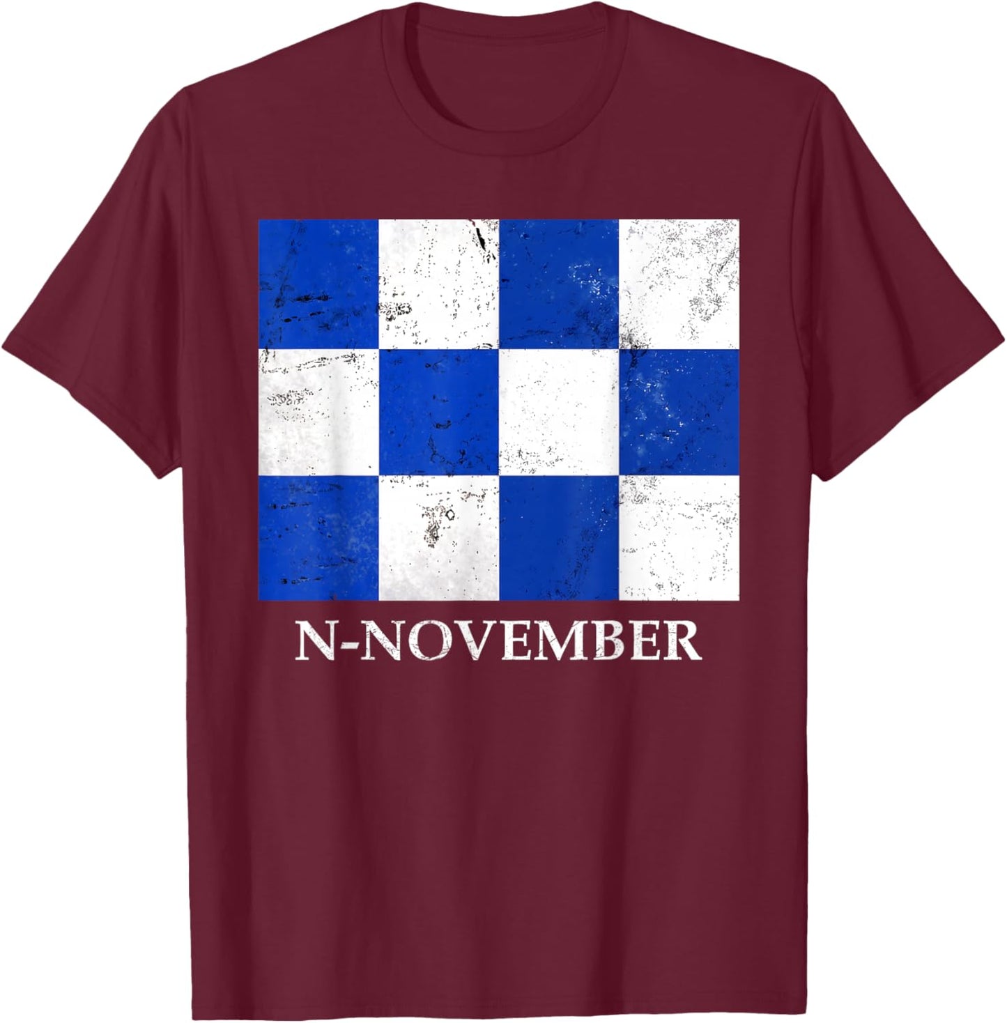N November Maritime Signal Flag T-Shirt - T-Shirt | Maroon