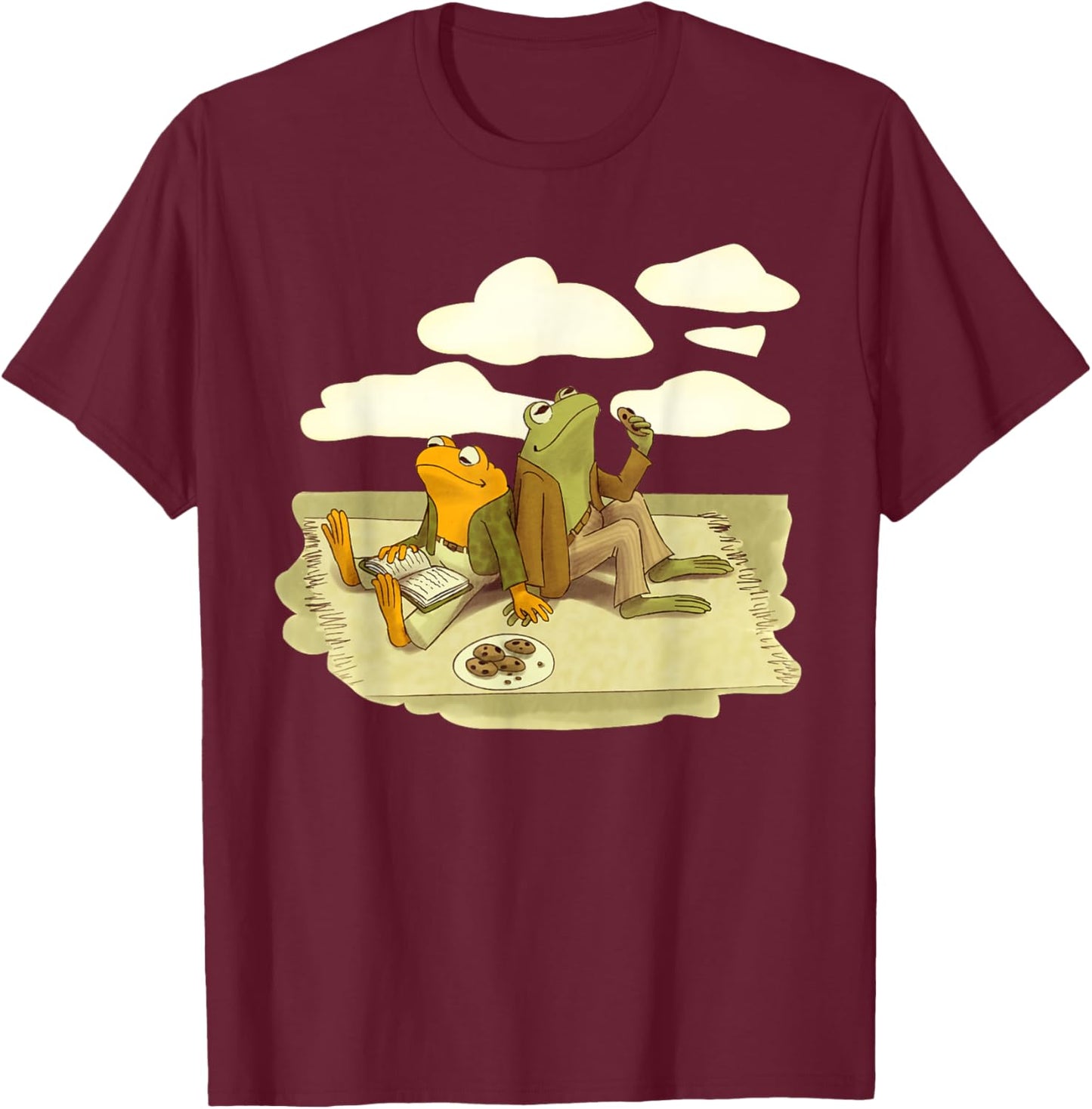 Book Frog Toad Vintage Book Frog Book Frog Reading Book T-Shirt - T-Shirt | Maroon