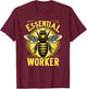 Essential Worker Beekeeper Beekeeping Hive Bees Retro T-Shirt - T-Shirt | Maroon
