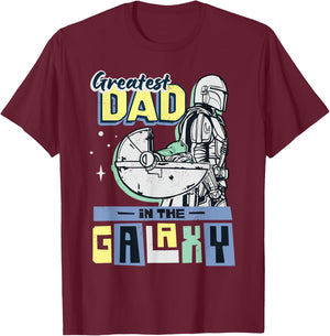 Star Wars The Mandalorian & Grogu Greatest Dad in the Galaxy T-Shirt - T-Shirt | Maroon