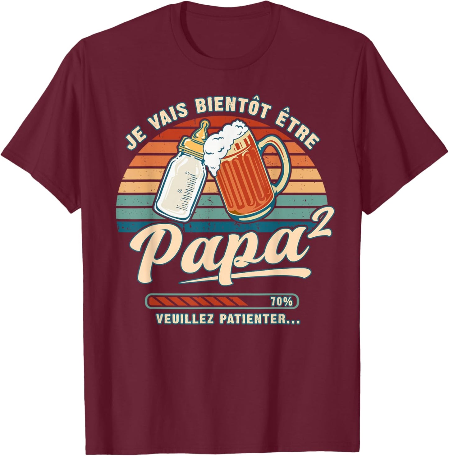 I Will Soon Be Dad 2 Announcement Baby Dad In Becoming T-Shirt - T-Shirt | Maroon