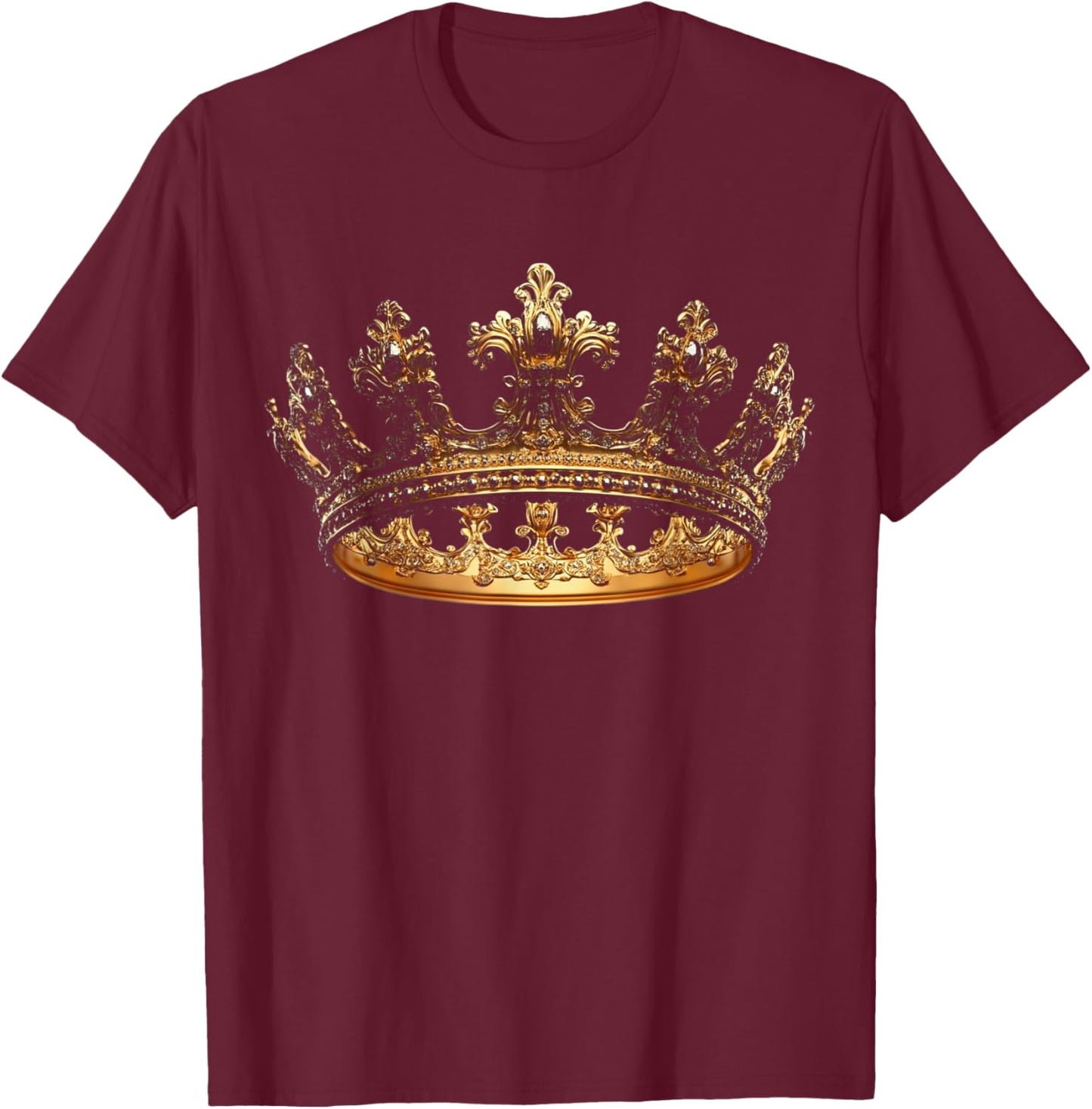 King Queen Crown Novelty T-Shirt - T-Shirt | Maroon