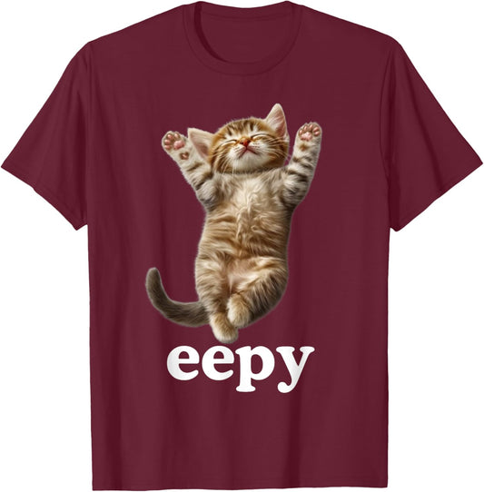 Adult Cat Meme , Black, Small, Short Sleeve T-Shirt - T-Shirt | Maroon