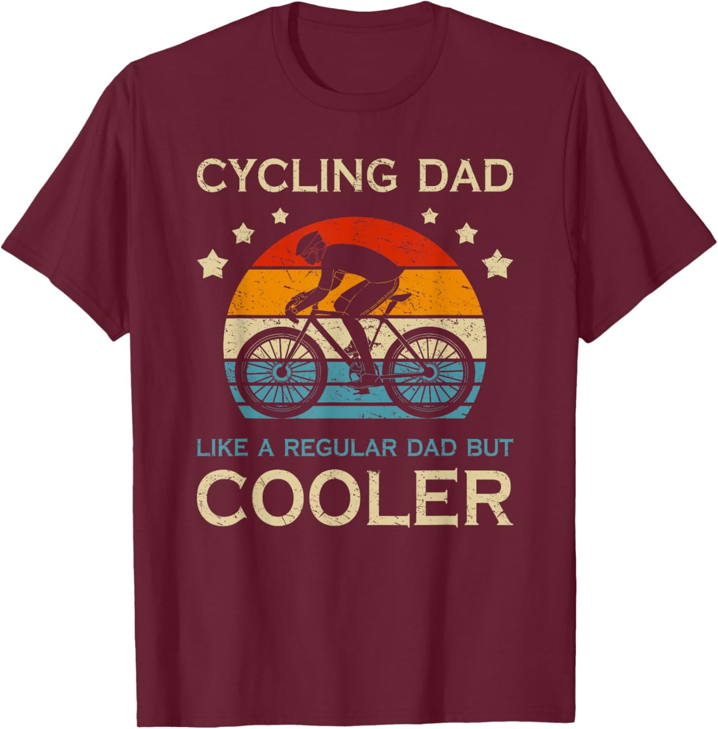 Cycling Dad Radfahrer Papa Vatertag Fahrrad Fahrradfahrer T-Shirt - T-Shirt | Maroon