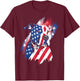4th Of July American Flag Patriotic Pitbull Terrier T-Shirt - T-Shirt | Maroon