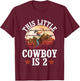 Kids 2nd Bull Riding Birthday Party Two Year Old Bull Rider T-Shirt - T-Shirt | Maroon