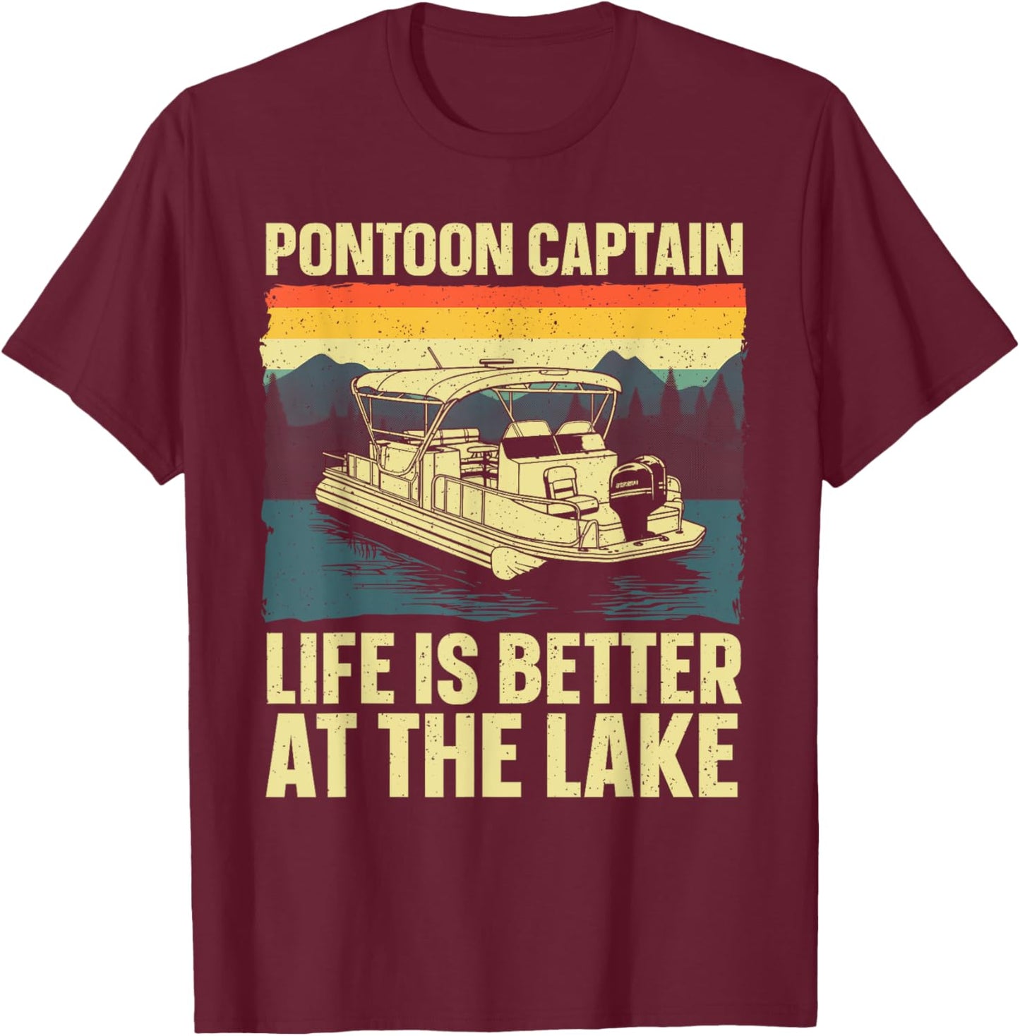 Funny Pontoon Captain Art Women Pontoon Boat Lover T-Shirt - T-Shirt | Maroon