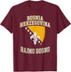 Proud Bosnia Dragon HAJMO BOSNO Country Favorite Cheer Game T-Shirt - T-Shirt | Maroon