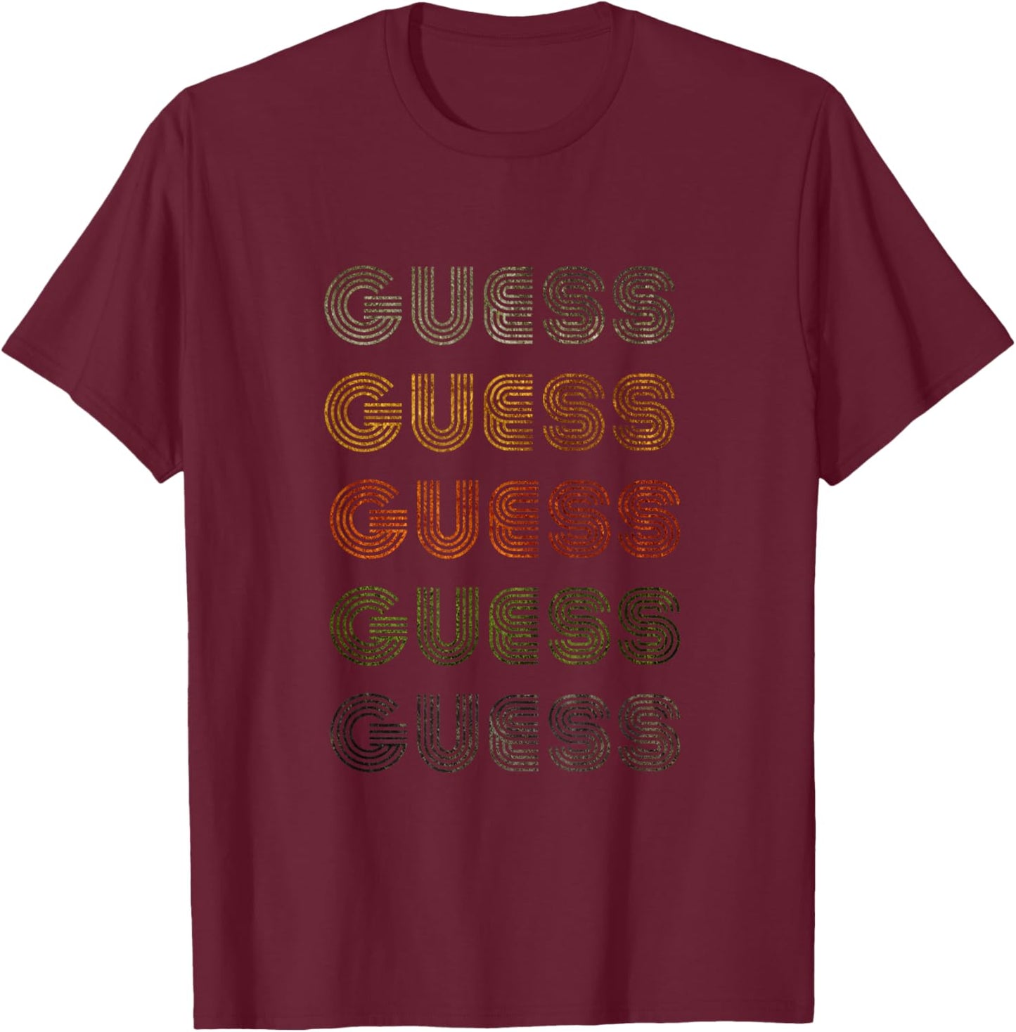 Love Heart Guess Grunge Vintage Style Black Guess T-Shirt - T-Shirt | Maroon