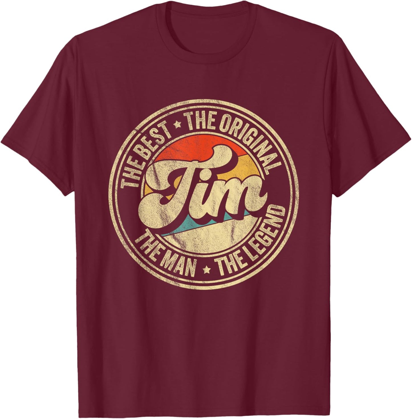 Retro Tim Name Saying Funny Tim T-Shirt - T-Shirt | Maroon