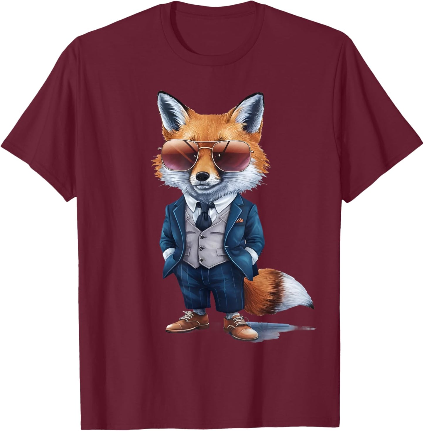 Fox Fox Men's Women's Suit Fox T-Shirt - T-Shirt | Maroon
