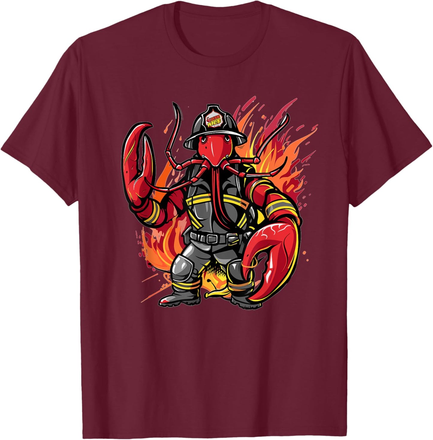 Lobster Firefighter I Kids Firefighter T-Shirt - T-Shirt | Maroon
