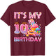 It’s My 10th Birthday Sweet Candy 10 Years Old T-Shirt - T-Shirt | Maroon