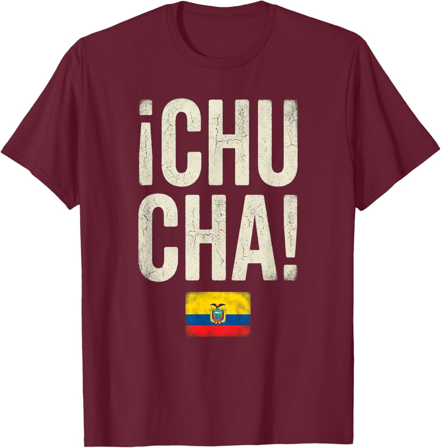 Ecuador Flag Chucha Vintage Graphic T-Shirt - T-Shirt | Maroon