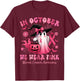 in October We Wear Pink Breast Cancer Awareness Halloween T-Shirt - T-Shirt | Maroon
