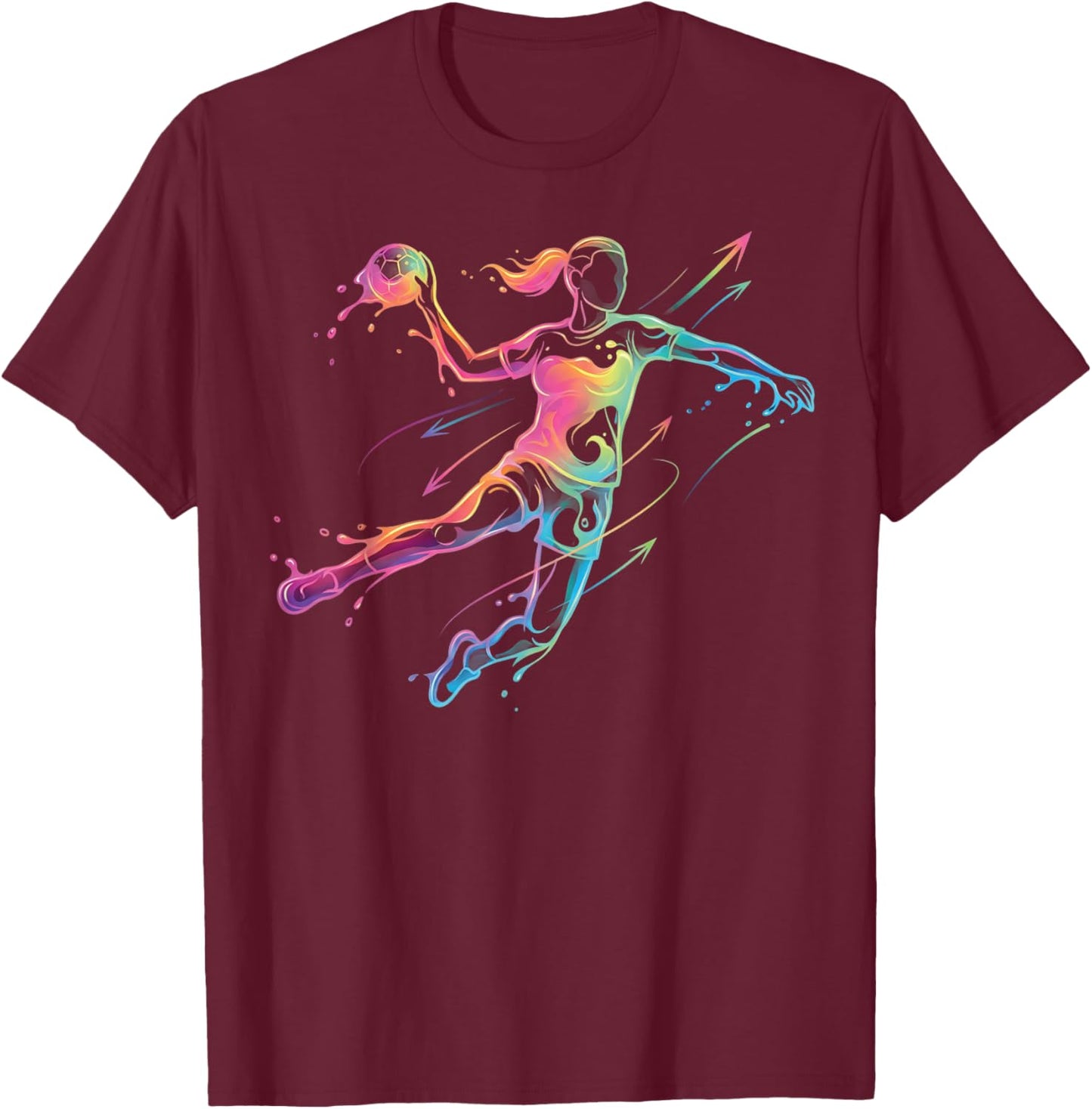 Handball Women's Child Girl T-Shirt - T-Shirt | Maroon